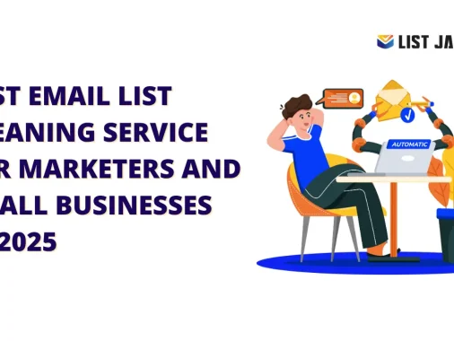 Illustration of a person automating email tasks using a laptop with robotic arms, promoting the Best Email List Cleaning service for Small Businesses and marketers in 2025 — highlighting the benefits of Email List Cleaning.